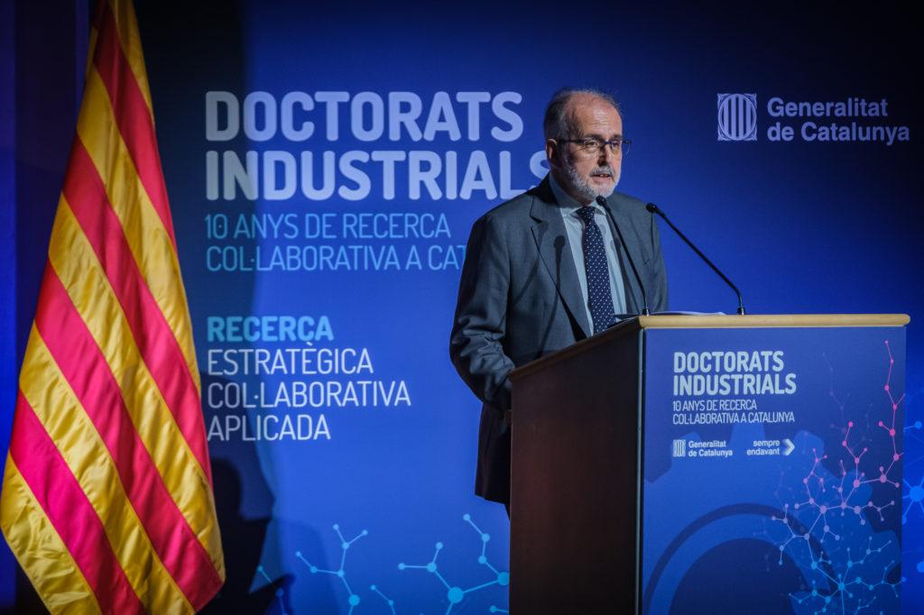 23100303MEDIAC CELEBRATION OF 10 YEARS OF THE INDUSTRIAL DOCTORATES PLAN 10 YEARS OF COLLABORATIVE RESEARCH IN CATALONIA CLOSES THE HONORABLE MINISTER OF RESEARCH AND UNIVERSITIES OF THE GENERALITAT DE CATALUNYA JOAQUIM NADAL03 10 2023 PHOTO MANOLO GARCÍA ARA